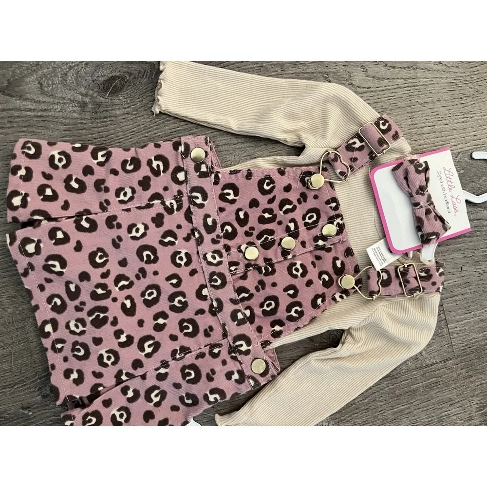 Little Lass Girls Set 3 Piece Animal Prints Size 6 Month NWT NEW - Picture 2 of 5